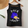 Puck Duck Hockey Sobre Hielo Palos Jugar Hockey Sobre Hielo Deporte En Equipo Camiseta sin mangas para mujer Regalos divertidos