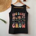 Retro Boho Flower Teacher 100 Days Watching My Students Grow Women Tank Top Funny Gifts