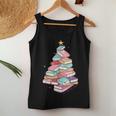 Retro All Booked For Christmas Tree Book Librarian Teacher Women Tank Top Funny Gifts