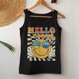 Retro Groovy Hello Summer Smile Face Hello Beach Vacation Women Tank Top Unique Gifts