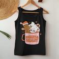 Retro Groovy Merry & Bright Gingerbread Christmas Cute Santa Women Tank Top Unique Gifts
