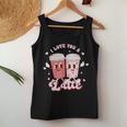 Retro Groovy Valentines I Love You A Latte Coffee Lover Women Tank Top Unique Gifts