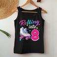 Rollin' Into 8 Roller Skating Rink 8Th Birthday Party Girls Women Tank Top Unique Gifts