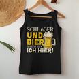 Schlager And Beer Therefore Bin Ich Hier Schlager Party Tank Top Frauen Lustige Geschenke