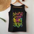 Shine With The Light Of Jesus Proud Christian Faith Quote Women Tank Top Unique Gifts