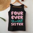 Sister 4Th Birthday Four Ever Sweet Donut Fourth Bday Women Tank Top Unique Gifts