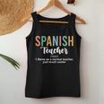 Spanish Teacher Definition Back To School First Day Women Tank Top Unique Gifts