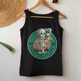 Staying Alive Skeleton Drinking Coffee Skeleton And Coffee Women Tank Top Unique Gifts