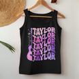 Taylor First Name I Love Taylor Girl Groovy 80'S Vintage Women Tank Top Personalized Gifts