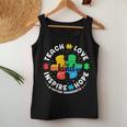 Teach Love Inspire Hope Be Kind Autism Awareness Month Women Tank Top Funny Gifts
