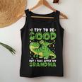 I Try To Be Good But I Take After My Grandma Dinosaur Women Tank Top Personalized Gifts