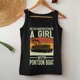 Never Underestimate A Girl With A Pontoon Boat Captain Women Tank Top Funny Gifts