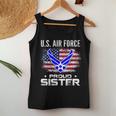 Us Air Force Proud Sister With American Flag Veteran Women Tank Top Unique Gifts
