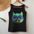 Vintage Rainbow Hippie Cute Cheshire Cat Head KittyWomen Tank Top Unique Gifts