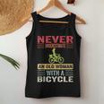 Vintage Never Underestimate An Old Woman With A Bicycle Cute Women Tank Top Unique Gifts