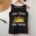 Will Teach For Tacos Cute Teacher Taco Cinco De Mayo Women Tank Top Personalized Gifts