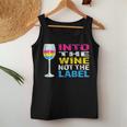 Into The Wine Not The Label Pansexual Lgbtq Pride Vintage Women Tank Top Unique Gifts