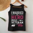 Womans I Married My Hero Proud Veteran Wife Veteran's Day Women Tank Top Funny Gifts
