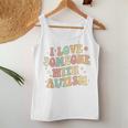 Autism Month Family Groovy I Love Someone With Autism Women Tank Top Unique Gifts