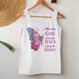 Blessed By God Loved By Jesus Pink Butterfly Christian Women Tank Top Unique Gifts