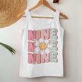 Cute Groovy 9Th Birthday Party Daisy Flower Nine Year Old Women Tank Top Personalized Gifts