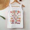 Drink Tea Read Books Be Happy Groovy Book Reading Tea Lover Women Tank Top Funny Gifts