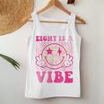 Eight Is A Vibe 8Th Birthday Groovy 8 Years Old Smile Face Women Tank Top Funny Gifts