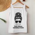 Gen X The Feral Generation Messy Bun Girl Generation X Women Tank Top Personalized Gifts