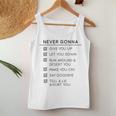 Never Gonna Give You Up And Women's Women Tank Top Unique Gifts