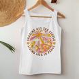 Hippie Imagine Living Life In Peace Sign Mushroom Retro 70S Women Tank Top Unique Gifts