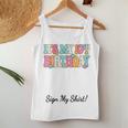 It's My 10Th Birthday Party Groovy 10 Years Old Girl Sign My Women Tank Top Unique Gifts