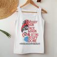 Messy Bun Face Mask Getting Stuff Mental Health Worker Women Tank Top Unique Gifts
