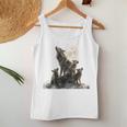 Mommy Wolf Howling At Moon Graphic Wolf Lovers Mother's Day Women Tank Top Personalized Gifts
