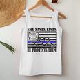 Nurses Thin Blue Line She Saves Lives He Protects Them Women Tank Top Unique Gifts