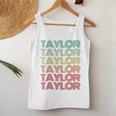 Retro First Name Taylor Girl Boy Personalized Groovy Youth Women Tank Top Personalized Gifts