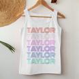 Retro Taylor Girl Boy First Name Pink Groovy Birthday Party Women Tank Top Funny Gifts