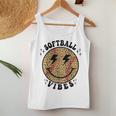 Smile Face Softball Vibes Game Day Softball Life Mom Retro Women Tank Top Unique Gifts