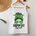 Support Squad Messy Bun Green Ribbon Mental Health Awareness Women Tank Top Unique Gifts