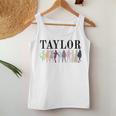 Taylor Personalized Name I Love Taylor Girl Groovy 90S Women Tank Top Unique Gifts