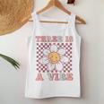 Three Is A Vibe Cute Groovy 3Rd Birthday Party Daisy Flower Women Tank Top Unique Gifts