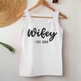 Wife Est 2024 Just Married Honeymoon Husband Wedding Couple Women Tank Top Unique Gifts