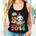 10Years Old 10Th Birthday Panda Awesome Since 2014 Women Tank Top Gifts for Her