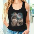 3 Otter Moon Howling Otter Head For Kid Women Tank Top Gifts for Her