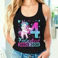 4 Years Old Flossing Unicorn 4Th Birthday Girl Party Women Tank Top Gifts for Her