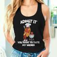 Admit It You Want To Taste My Wiener Bbq Grill Hot Dog Joke Women Tank Top Gifts for Her