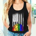 American Flag Soccer Ball Lgbt-Q Rainbow Gay Pride Ally Women Tank Top Gifts for Her