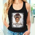 April Girls Afro Messy Bun Bleached Black Birthday Women Tank Top Gifts for Her