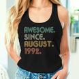Awesome Since August 1992 Vintage 32Nd Birthday Women Women Tank Top Gifts for Her