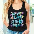 Awesome Like My Daughter Mommy Groovy Graphic Mother's Day Women Tank Top Gifts for Her
