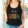 Bachelor Party Rainbow Gay Pride Groom Bow Tie Women Tank Top Gifts for Her